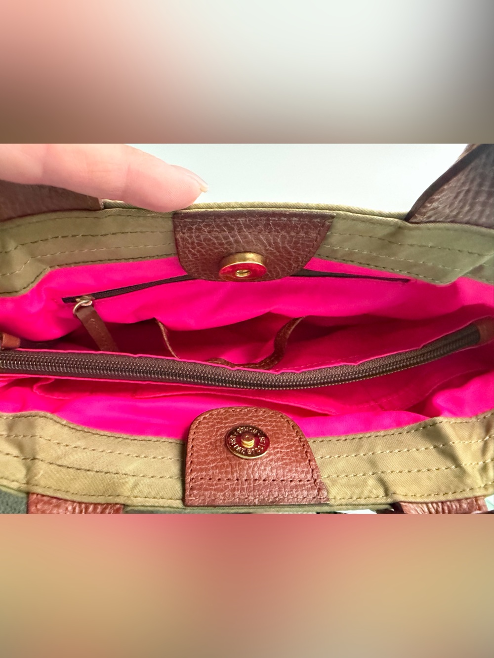 Dooney & Bourke Khaki Nylon Small Gwenny Tote - Picture 8 of 11